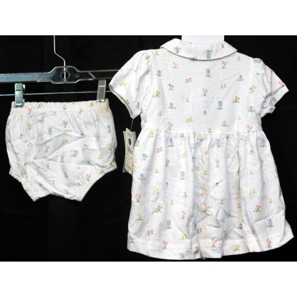 Carters Classics Baby Dress Set sz M 3-6 Months NWT White Floral Bloomers Shorts - Picture 4 of 9